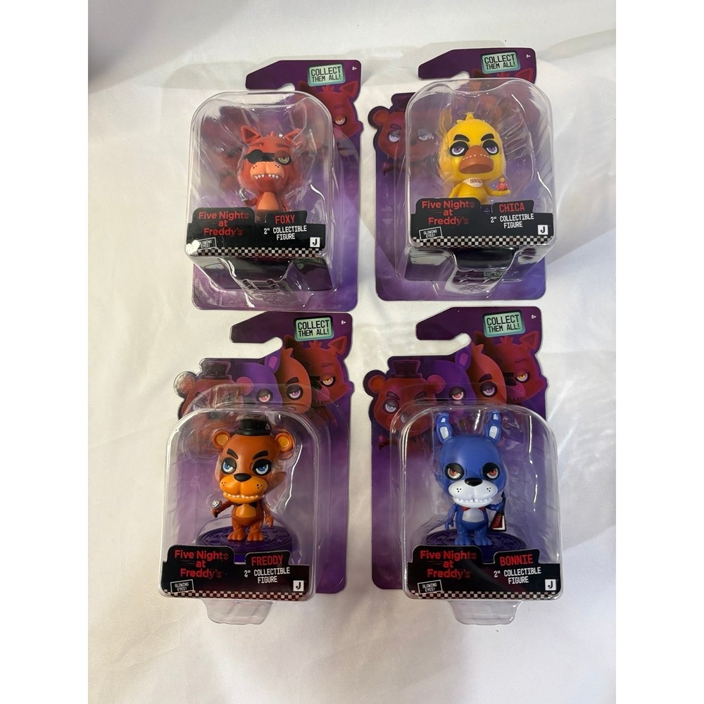 FNAF Five Nights at Freddy's 2" Jazwares Figure Set Bonnie Chica Foxy & Freddy
